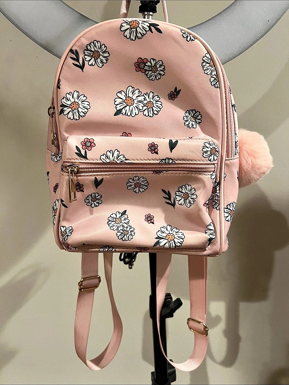 Floral Backpack in Pink & White